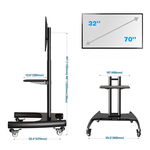 Kệ giá treo tivi di động hội nghị ava50 dùng cho tivi 32-70 inch hàng cao cấp chính hãng north bayou