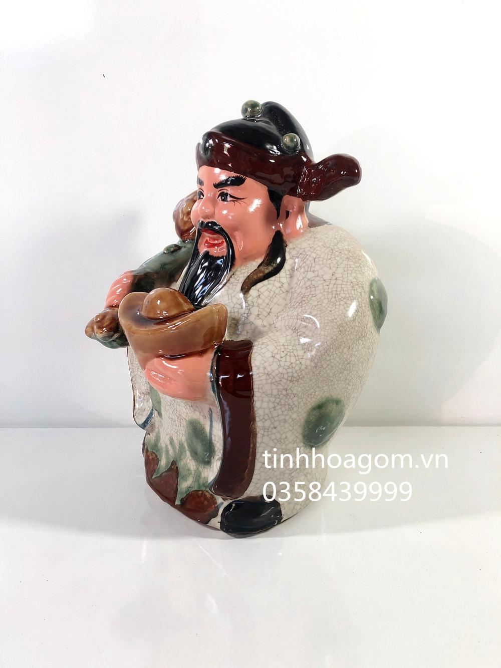 Tượng tam đa no đủ gốm sứ Bát Tràng cao 33cm