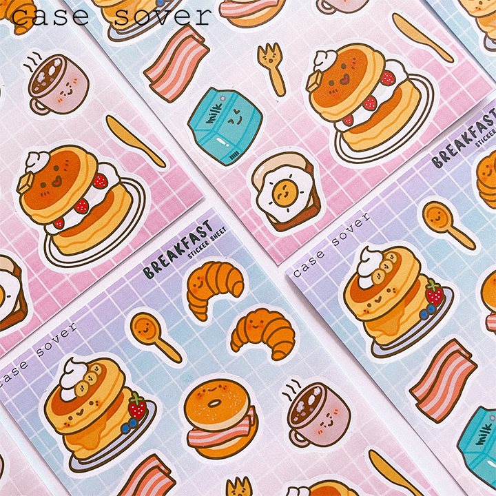 Set Sticker Sheet chủ đề Breakfast trang trí Planner - Case Sover