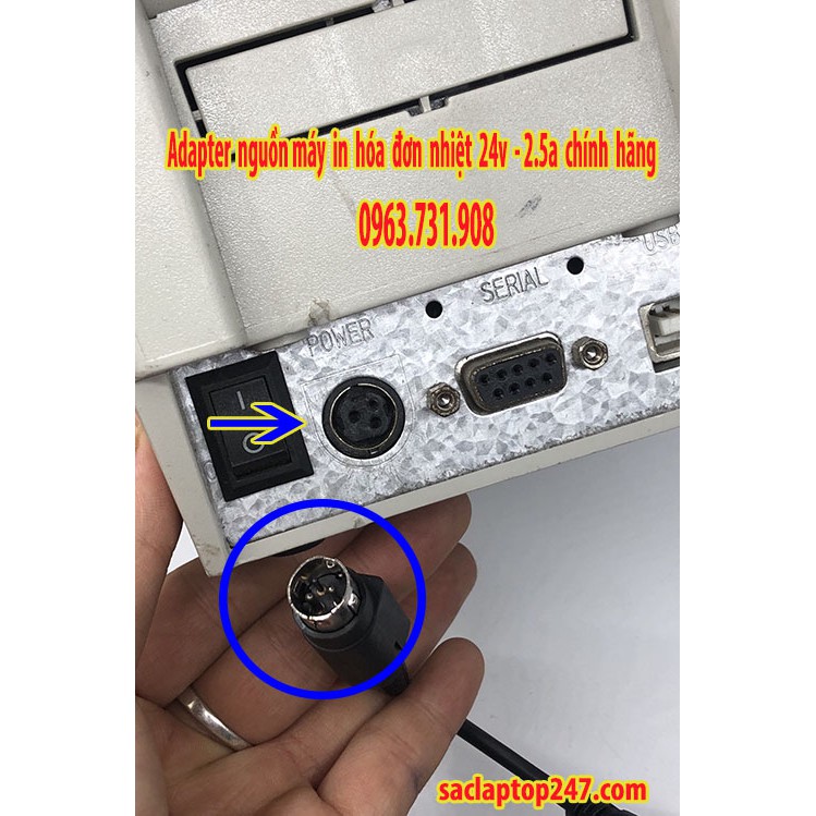 Adapter Nguồn Sạc Máy In Hóa Đơn 24V 2.5A