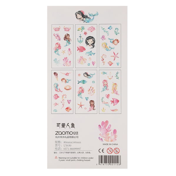[HCM]Bộ 6 Tấm Sticker Dán Trang Trí - Nàng Tiên Cá