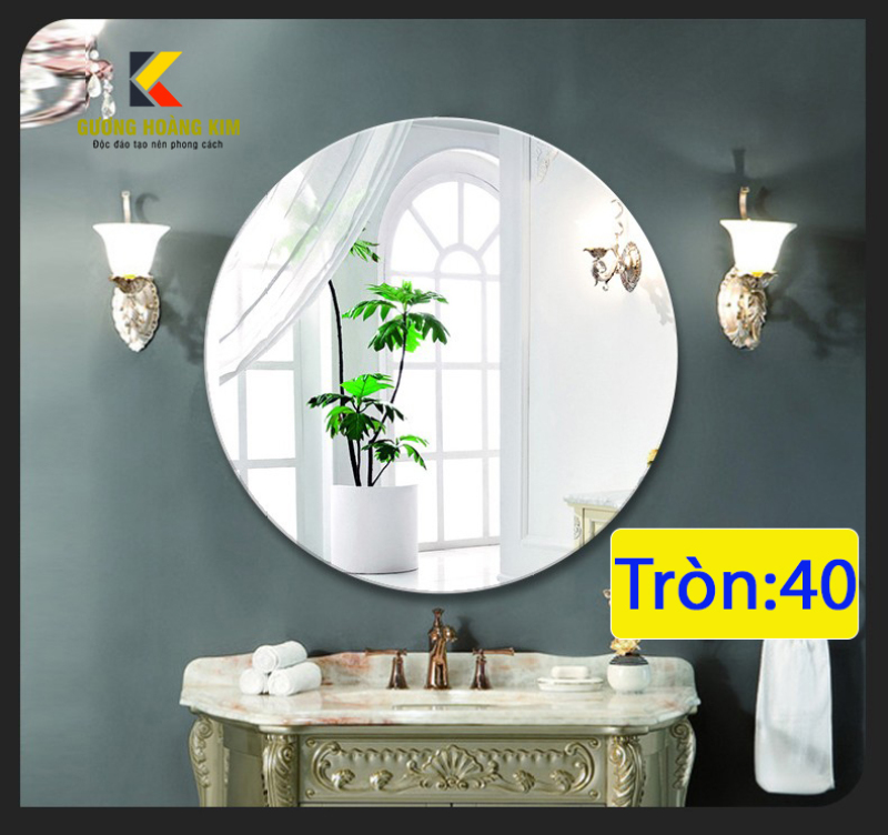 Gương soi trang điểm nhà tắm treo tường kích thước D40 - guonghoangkim - Mirror