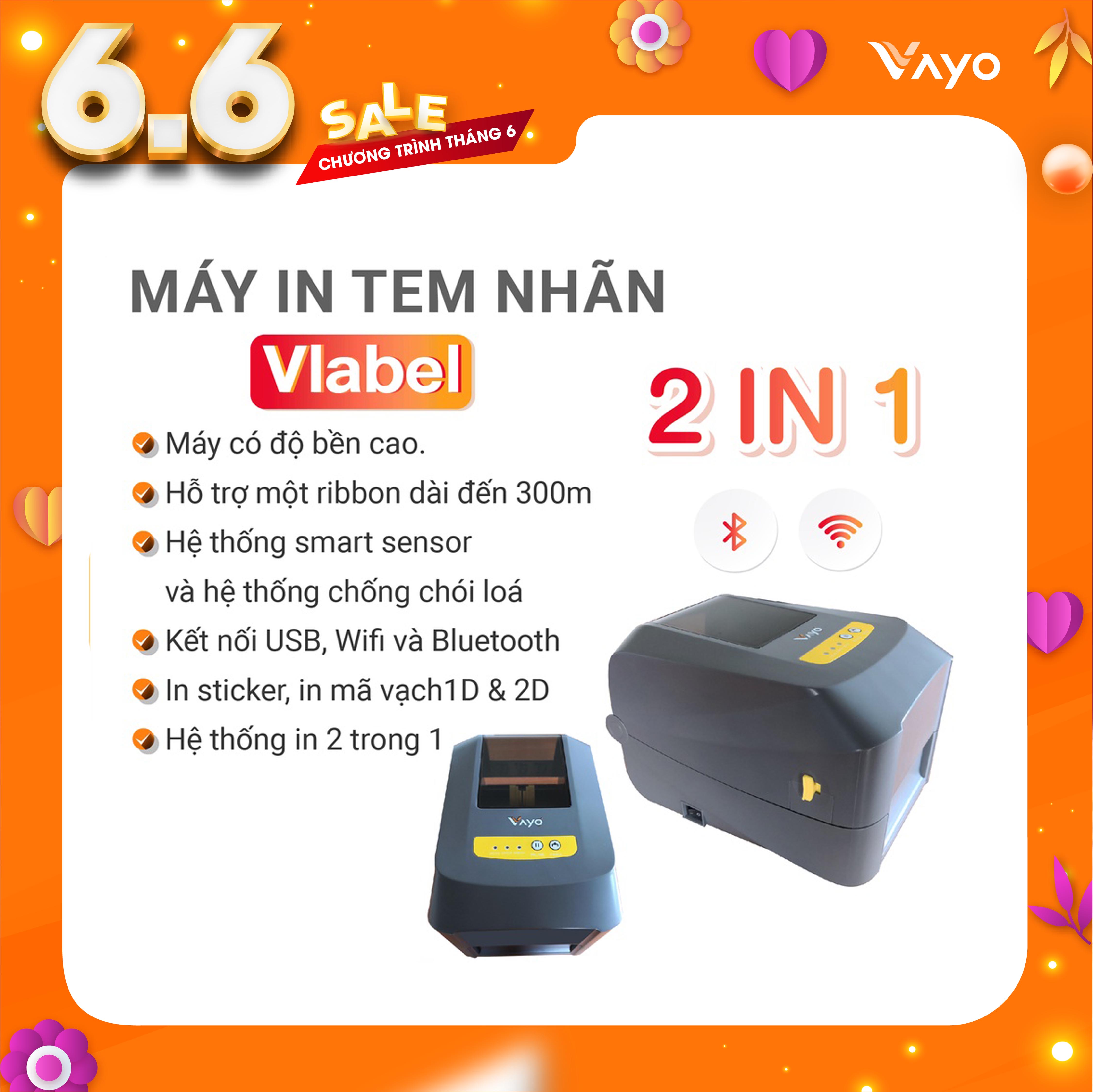 Máy in tem nhãn, in label, in sticker Vlabel thương hiệu Vayo (WIFI ...