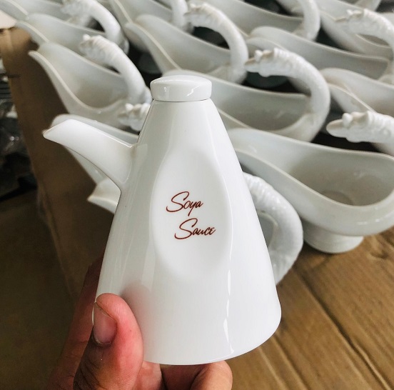 bình đựng nước chấm sứ Minh Long - bình đựng nước chấm bằng sứ