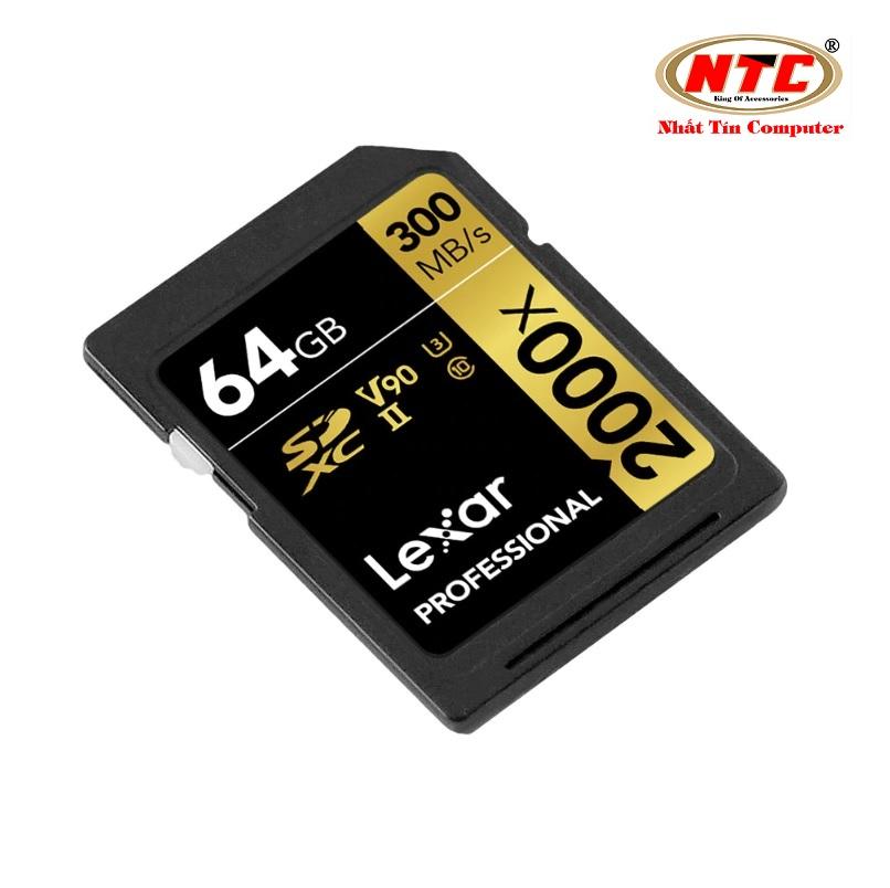 Lexar professional 64gb 2000x uhs-ii u3 v90 300 mb/s camera memory card -intl