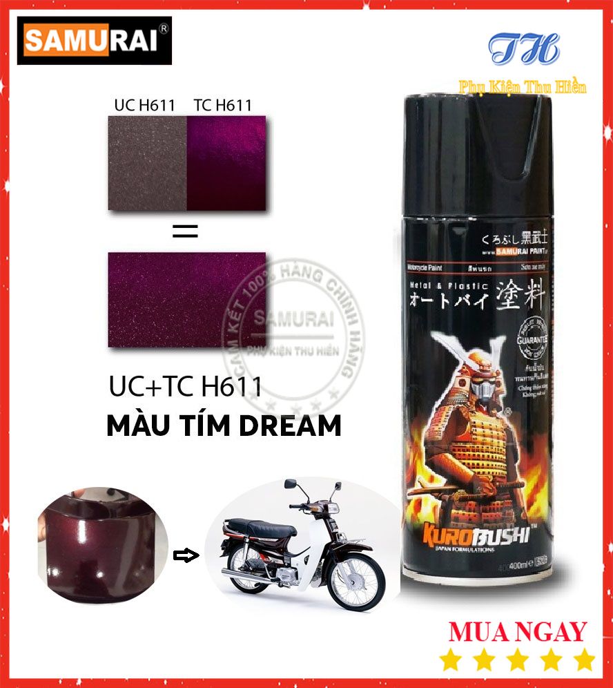 Chai sơn samurai màu tím dream uch611 + tch611