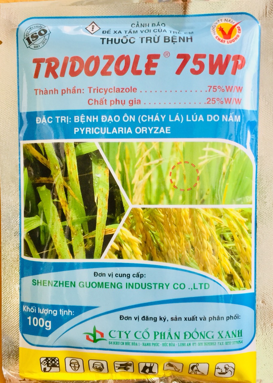 TRIDOZOLE 75WP Trừ Đạo Ôn Lá, Đạo Ôn Cổ Bông Lúa  Gói 100gr