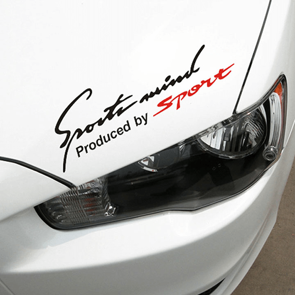 Tem dán decal trang trí nắp capo oto xe hơi xe máy chữ Sport mind chống nắng chống mưa cực bền k bong tróc