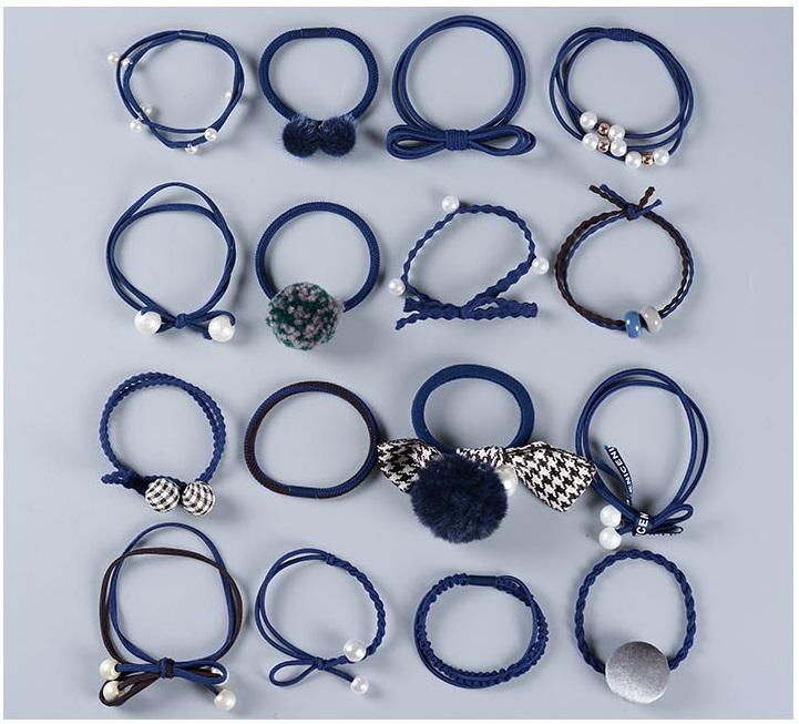 Thun cột tóc - Combo thun cột tóc 16 kiểu - Phụ kiện tóc dễ thương