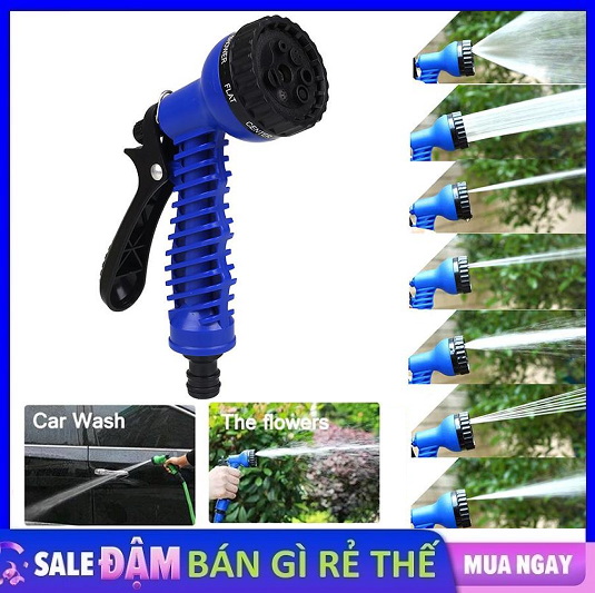 [HCM]Đầu vòi xịt rửa xe tưới cây tăng áp lực nước đa năng 7 chế độ