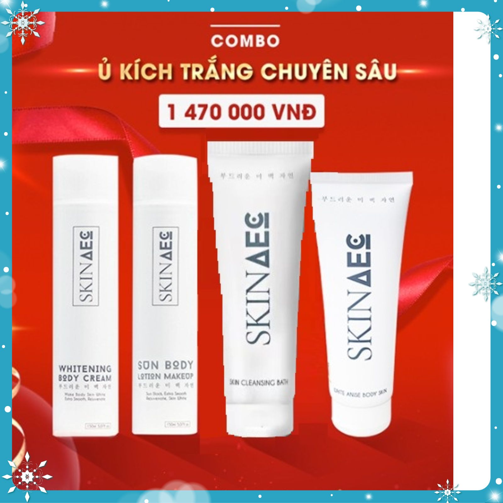 Combo tắm và dưỡng trắng da Skin aec