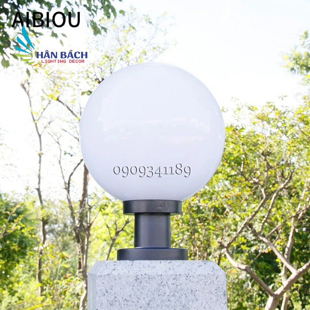 Đèn trụ cổng hình cầu đường kính 40cm - kèm bóng