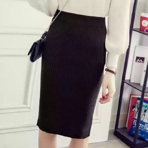 [giao màu ngẫu nhiên] [HCM]Chân váy bút chì maxi công sở len tăm