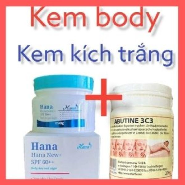 COMBO 2 MÓN KEM BODY HANA VÀ KICH TRANG ARBUTINEE C3CC MẪU MỚI MIN22222