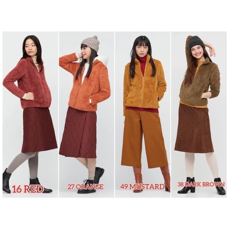 (Mẫu 2021) Áo khoác lông cừu 2 mặt nữ Uniqlo (store nội địa nhật)