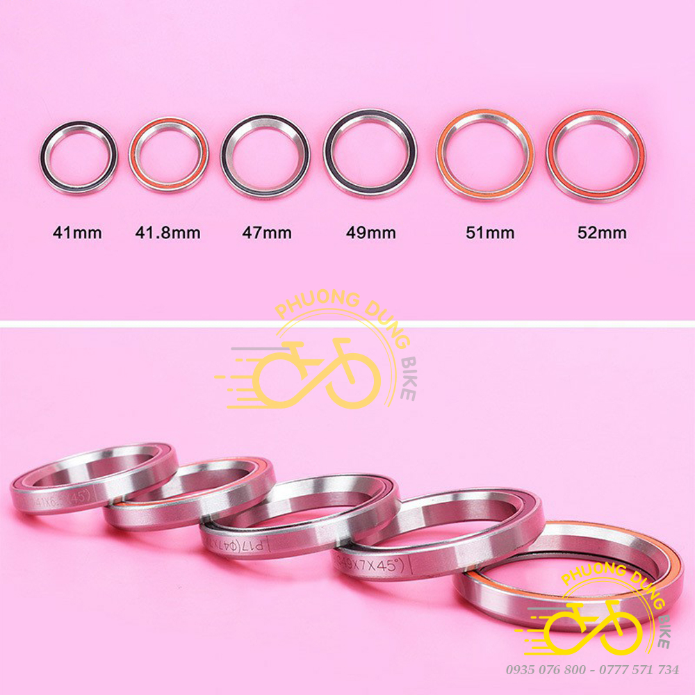 Vòng bi bạc đạn cho chén cổ 41mm 41.8mm 47mm 49mm 51mm 52mm xe đạp