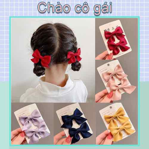 Kẹp Tóc Nơ Bướm Dễ Thương Cho Bé Gái  ( 1 Cặp )