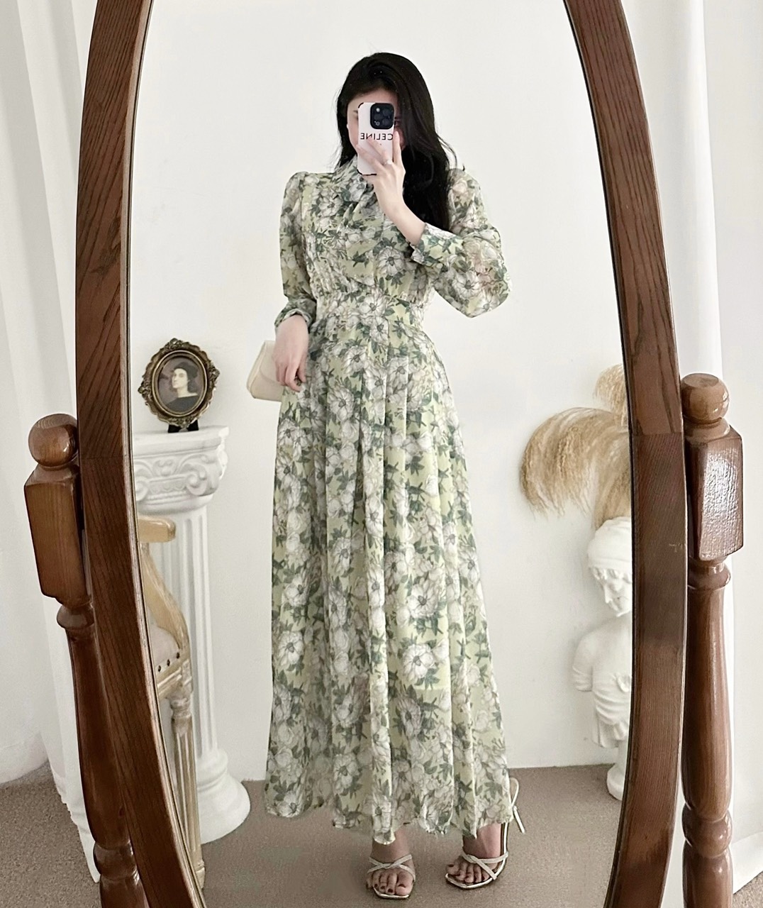Đầm maxi hoa 2 màu  A1178