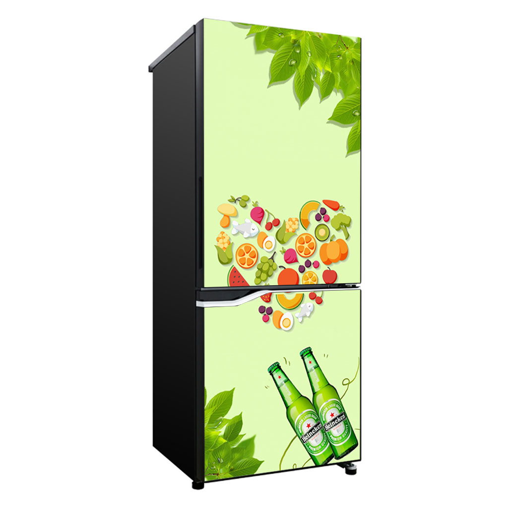 [HCM]Decal dán trang trí tủ lạnh mẫu hoa quả