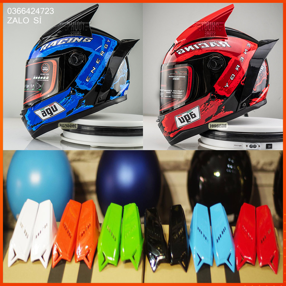 Tai rùa nhựa dẻo gắn mũ bảo hiểm siêu ngầu