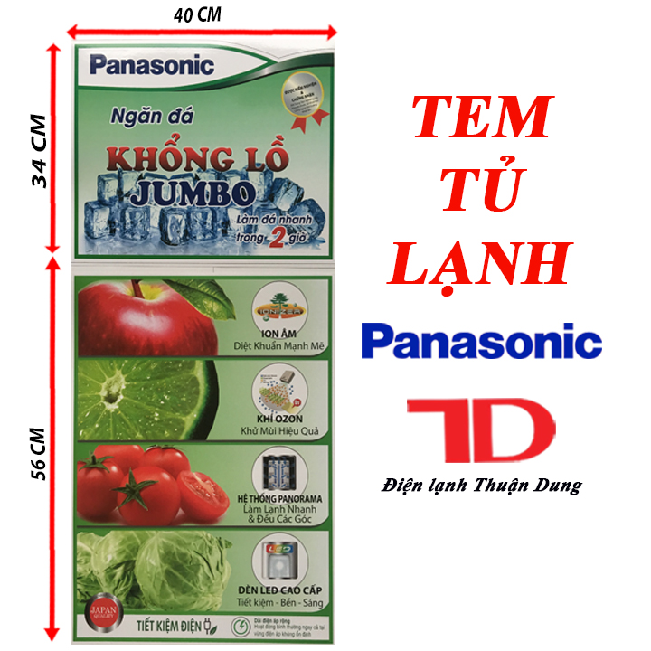Tem dán tủ lạnh Panasonic, Tem tủ lạnh - Điện Lạnh Thuận Dung