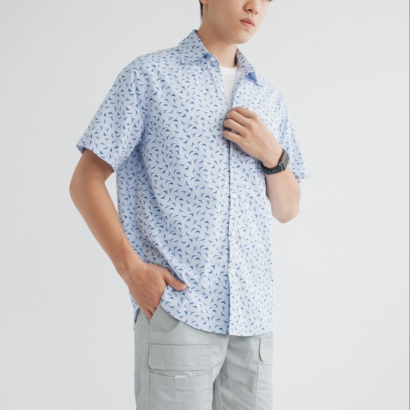 Áo Sơ Mi Nam LOOK FLORAL LIGHT BLUE