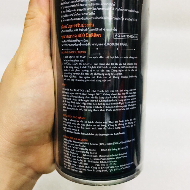 Sơn Xịt Samurai - 24/165 MÀU XANH LÁ ( TROPICANA) 400ML