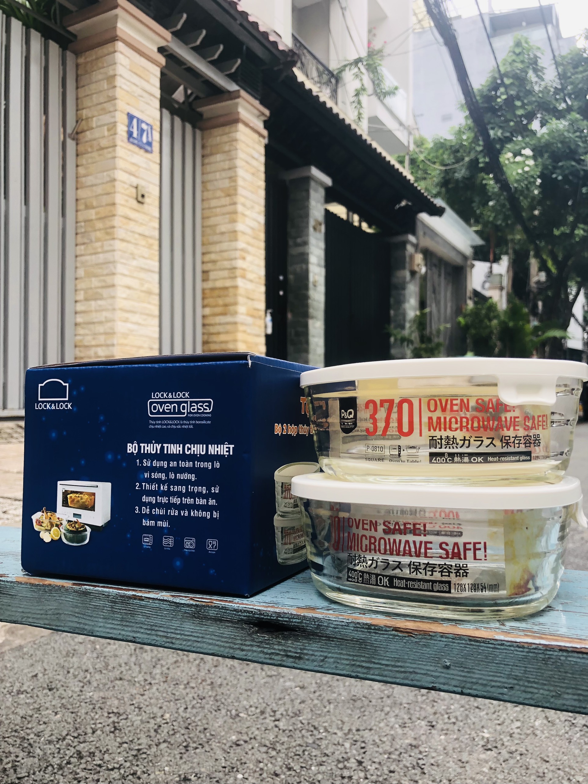 Bộ 2 hộp thủy tinh Lock and Lock 370ml