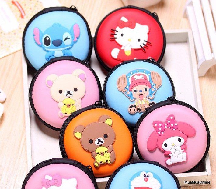 Bóp Đựng Tai Nghe, Cáp Sạc Tròn Hình Thú