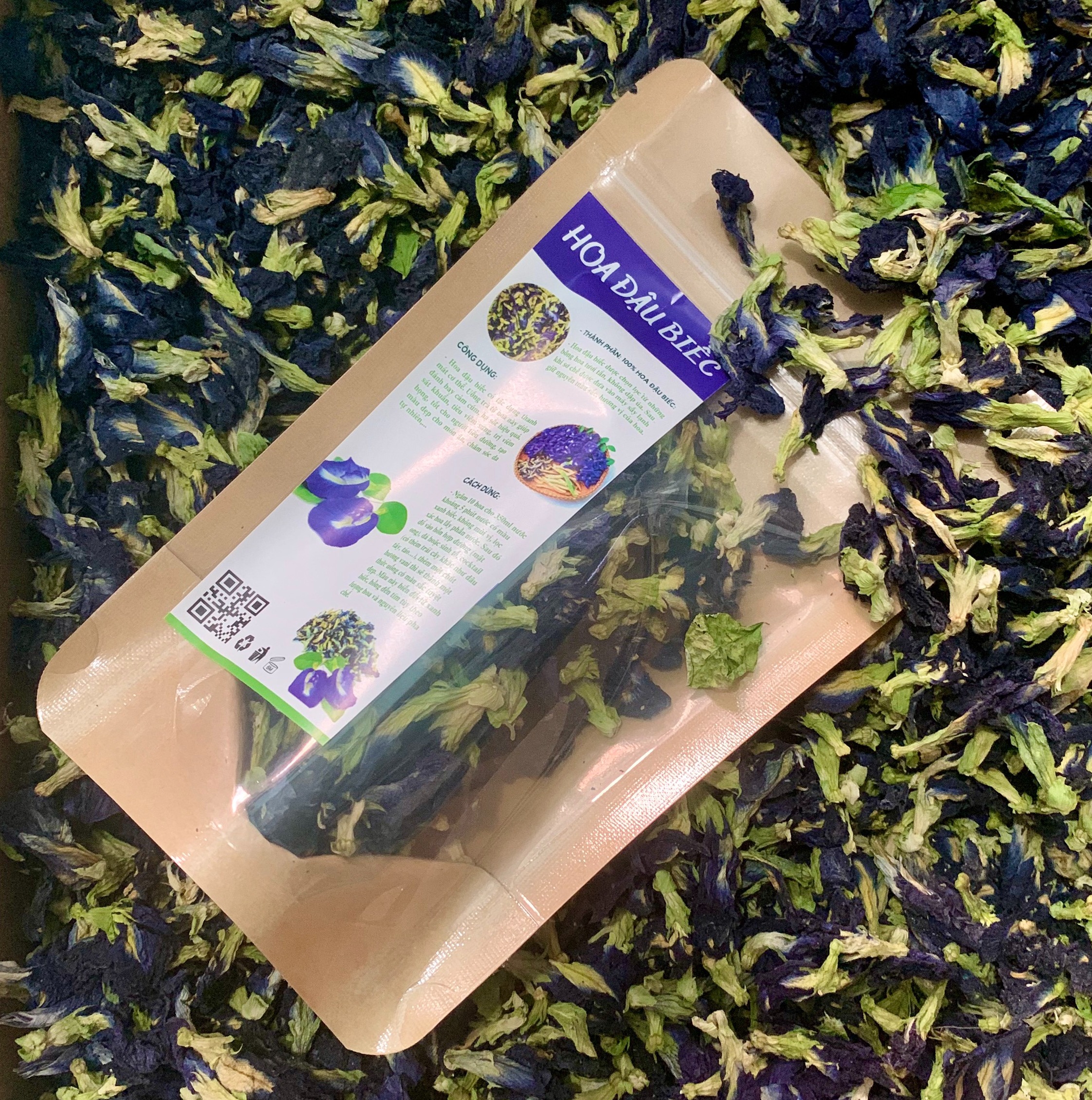 Hoa đậu biếc khô- trà ngủ ngon tạo màu thực phẩm