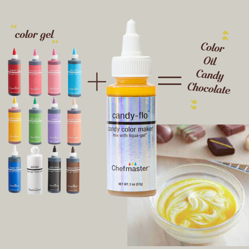 Màu dầu Chefmaster candy-flo mix color [pha màu gel thành màu dầu]