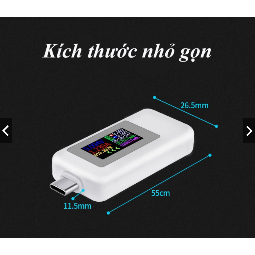 USB tester cổng Type-C KWS-1902c đo dòng điện màn hình OLED