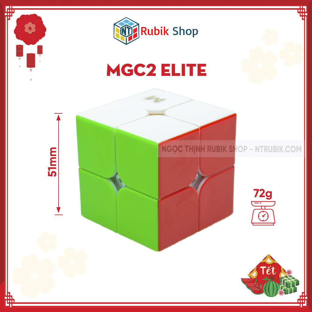 [Hoàn tiền 10%][Siêu phẩm] Rubik 2x2x2 YongJun MGC2 Elite Stickerless/ Đen