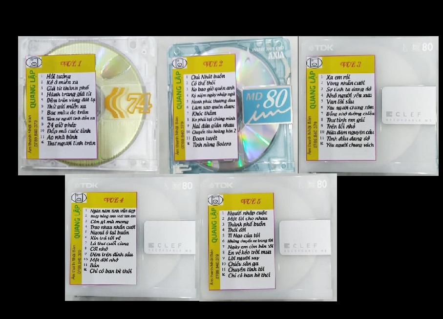 [MDCD] Bộ 5 Đĩa MD Quang Lập Vol 1 - 5 - Đĩa MD Mini Disc