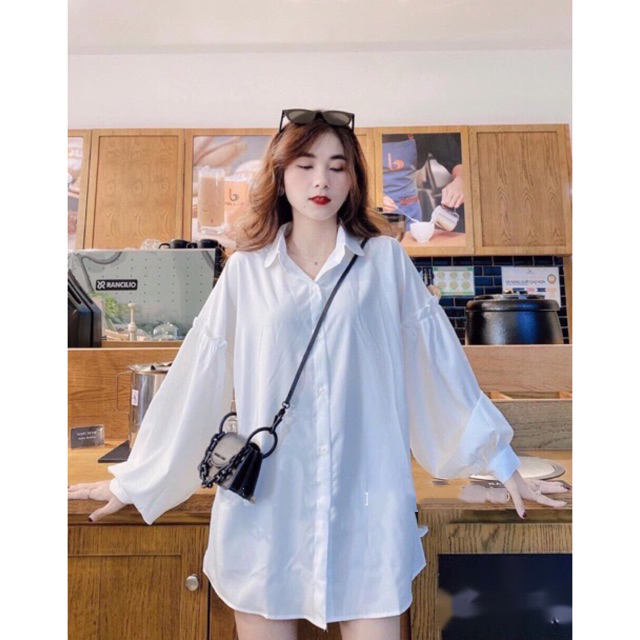 [HCM]Áo sơ mi form rộng tay bèo dễ thương