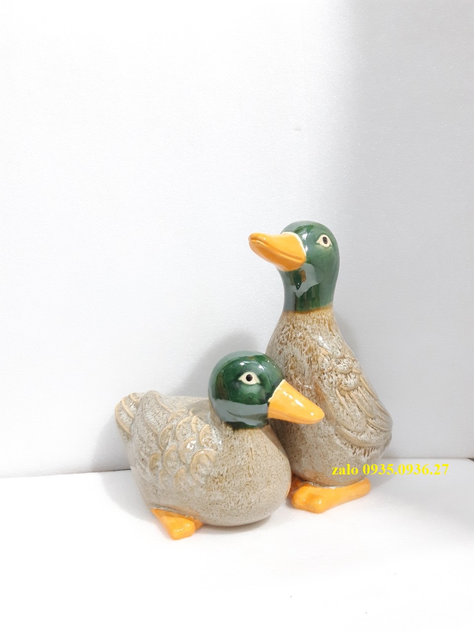 Tượng Vịt gốm trang trí 2 con