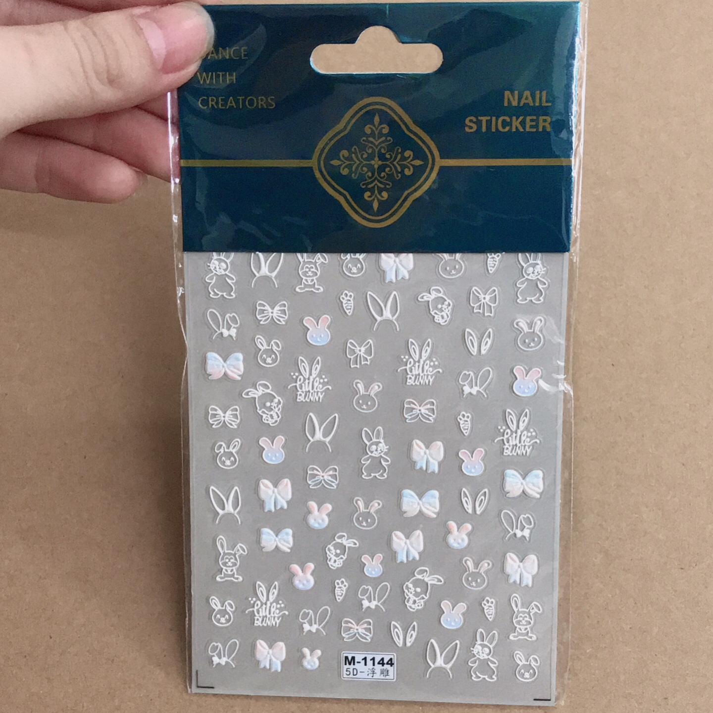 Stcker thỏ dán móng 5d mã m-1144 - tgn937