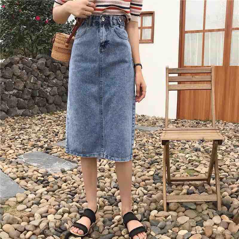 Chân váy cạp cao dài qua gối siêu đẹp