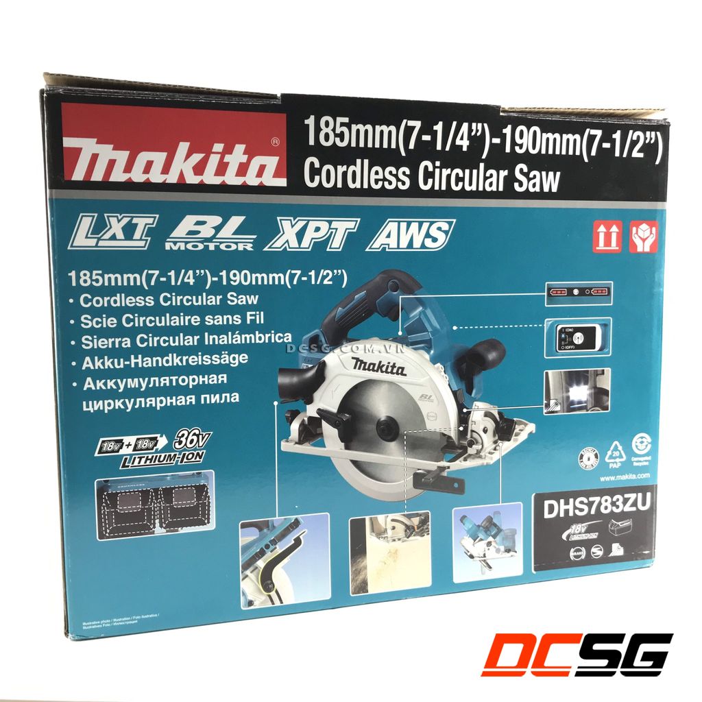 Máy cưa đĩa dùng pin (2 PIN 18v) Makita DHS783zu