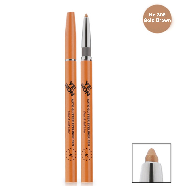 Chì kẻ mí kim tuyến Mira Glitter Auto Eyeliner Pen Hàn Quốc No.302 (Trắng) - Hàng chính hãng(Not Specified Others)