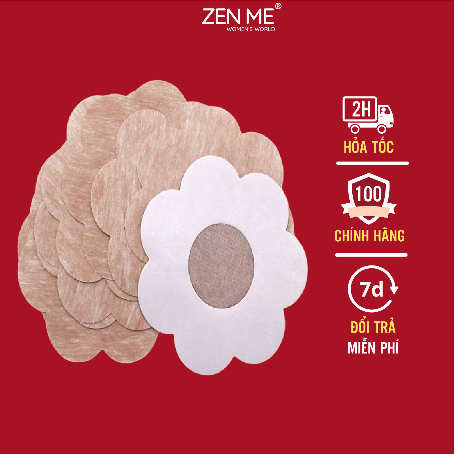 Miếng dán nhũ hoa Zen Me chất liệu giấy dán chắc chắn