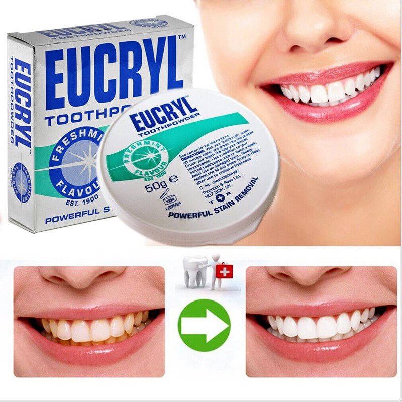 Bột Tẩy Trắng Răng Cấp Tốc Từ Anh Quốc Eucryl 50G