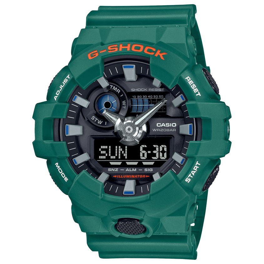 Đồng hồ nam dây nhựa casio g-shock ga-700sc-3adr | ga-700sc-3a