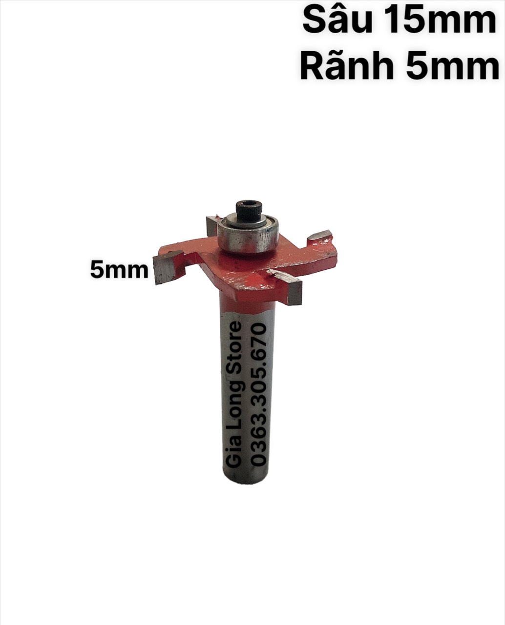 Mũi phay , mũi móc rãnh cuốc 4 cánh sâu 15mm rãnh 5mm