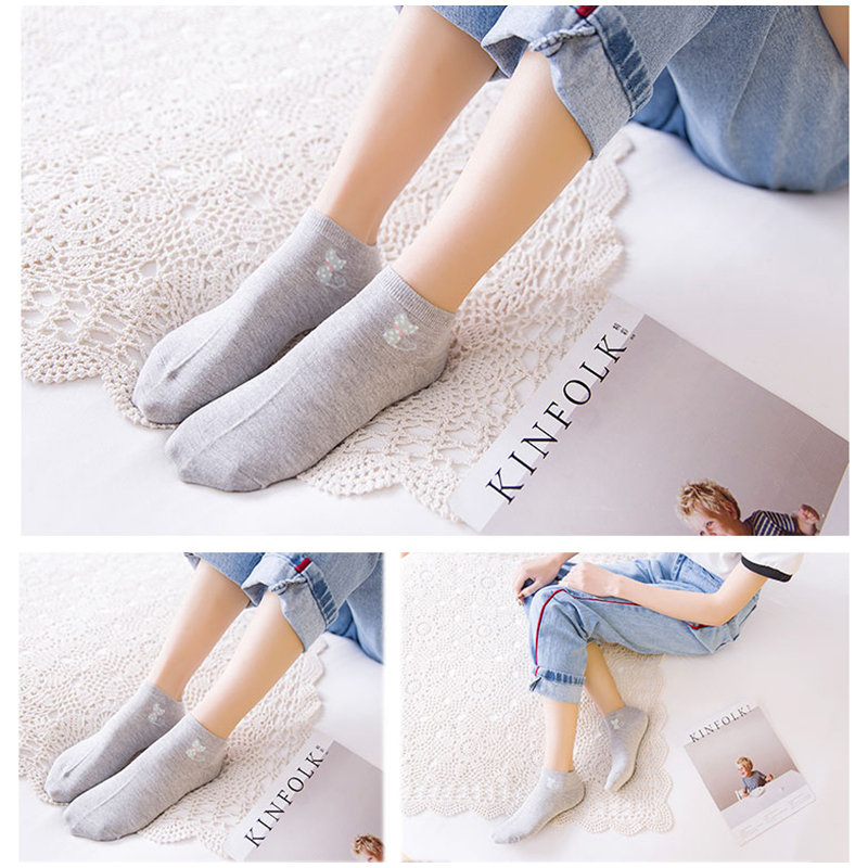 Set 5 Đôi Vớ ngắn nữ Mèo con Chibi - NHShop