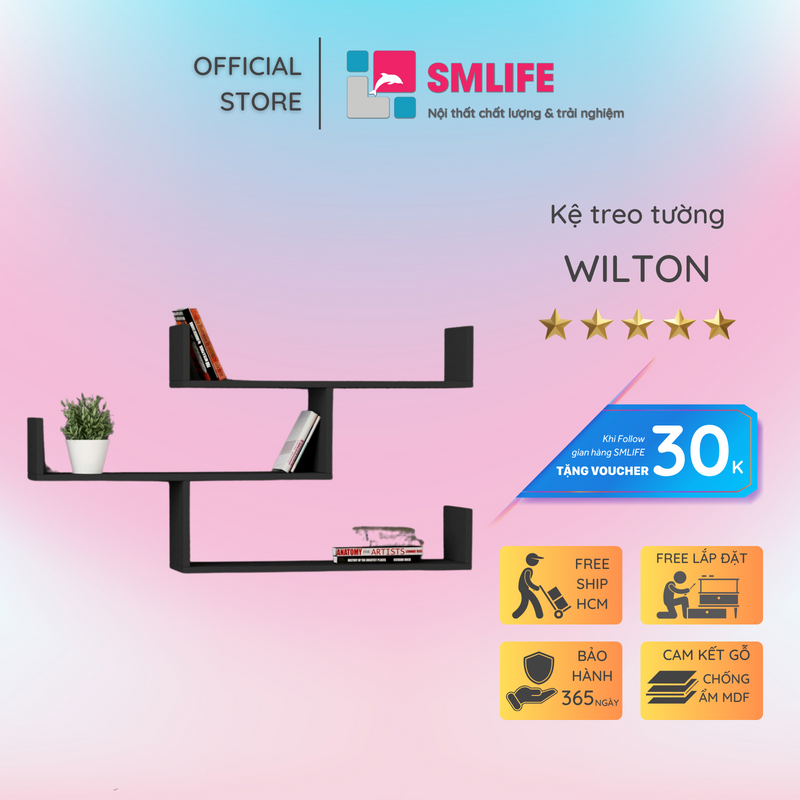 Kệ trang trí kệ để sách gia đình SMLIFE Wilton