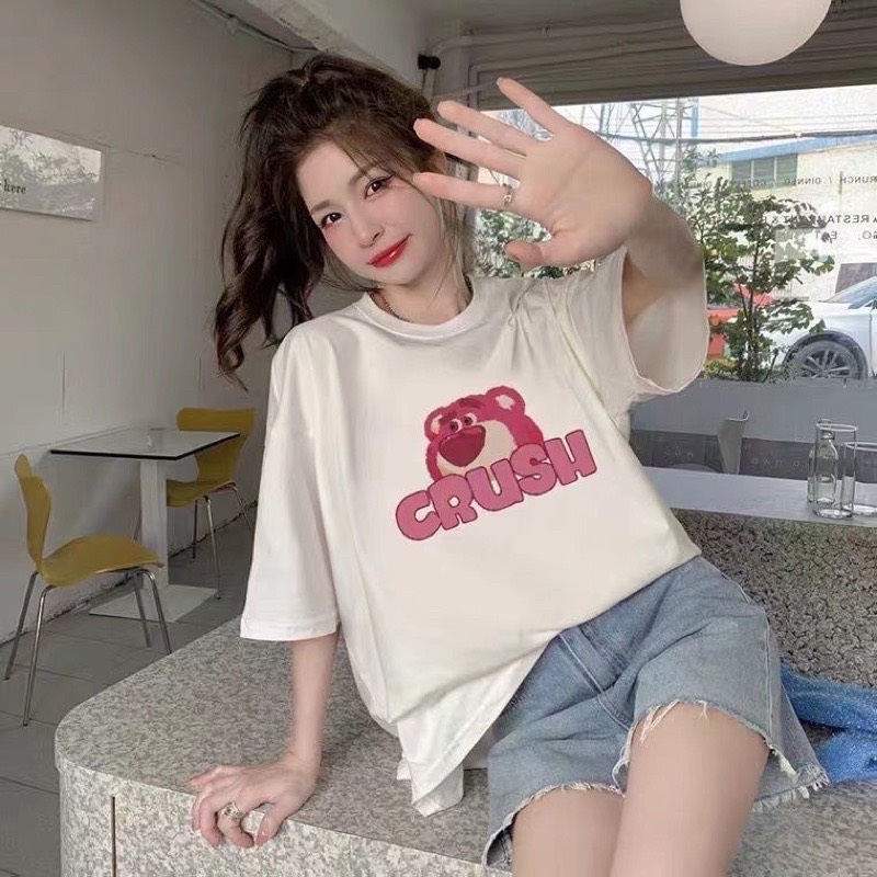 [Hoàn Tiền 15%] Áo Thun Xanh Lá CRUSHThời Trang Unisex Ullzang