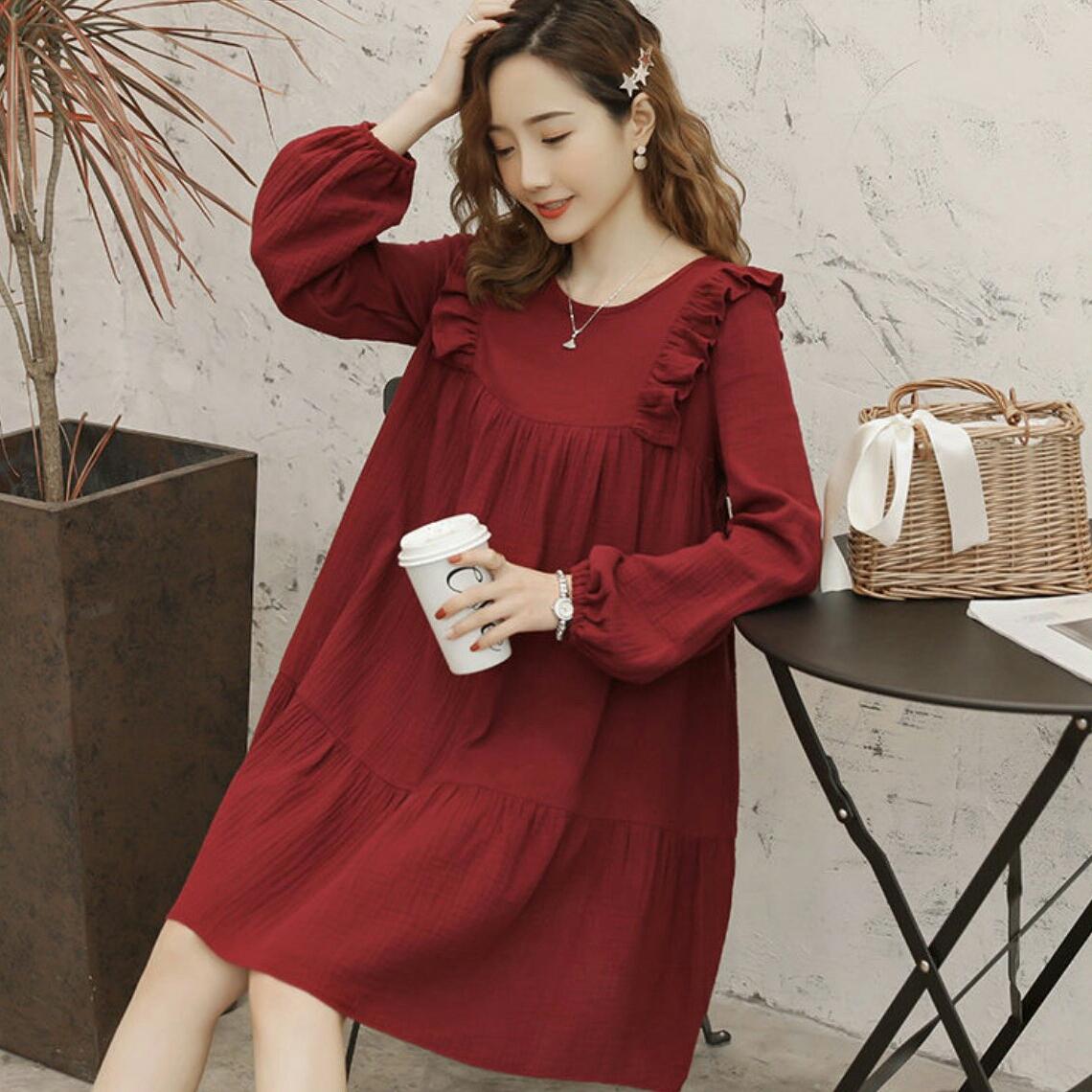[HCM]Đầm babydoll đỏ bèo vai (kèm hình thật nhà Bo)