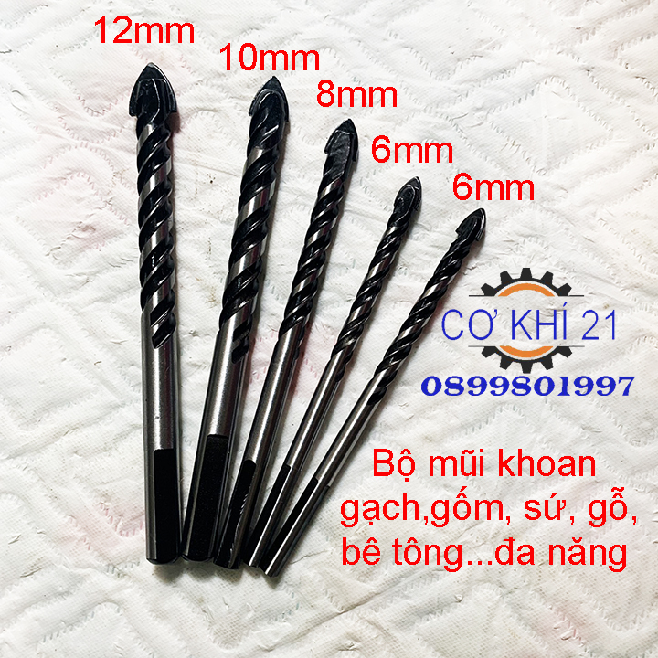 Bộ mũi khoan gạch, gốm, sứ, gỗ, bê tông... đa năng