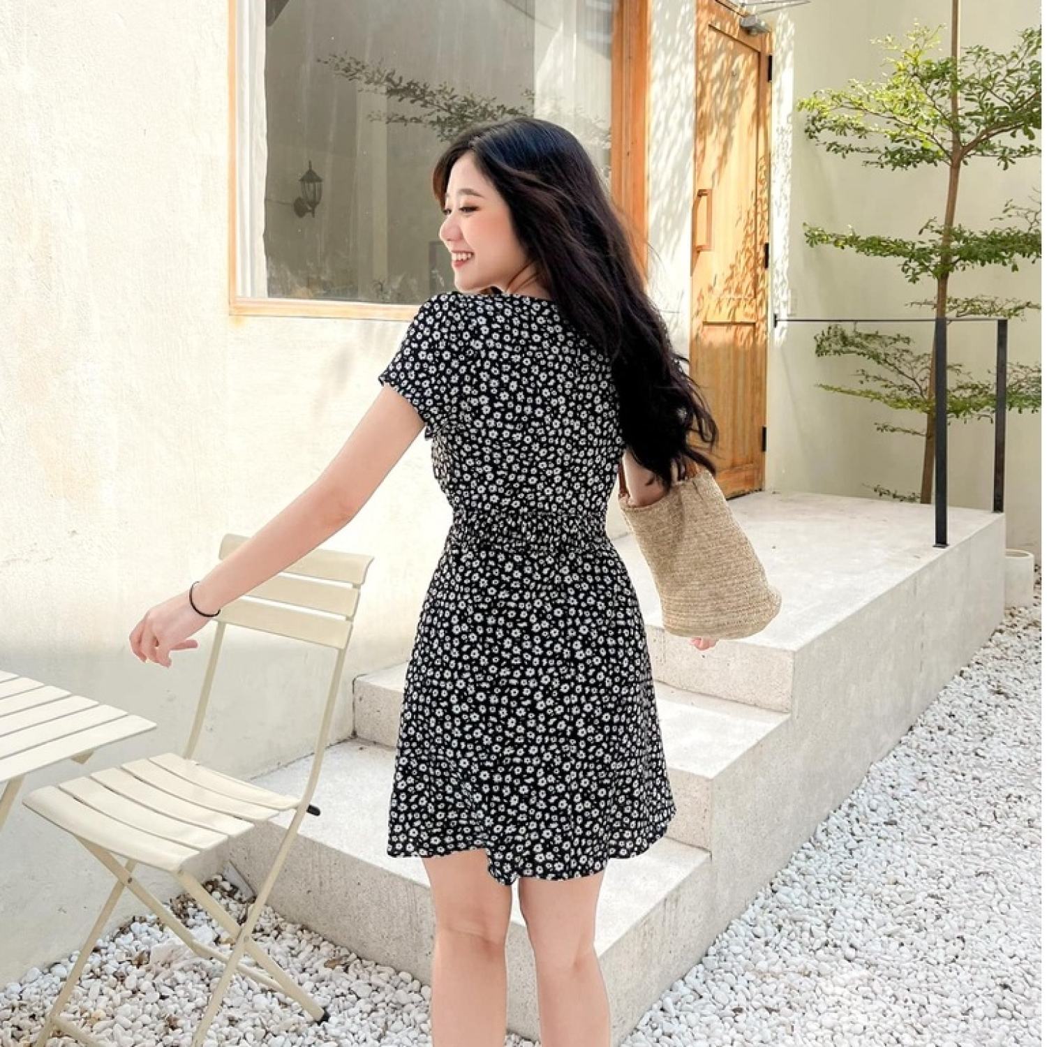 Đầm MISA - đầm hoa nhí smocking eo